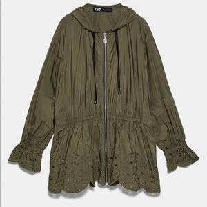 <NWT>Zara Olive Rain Jacket